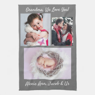 Familie zegt: "Ik hou van je" Oma personaliseert G Theedoek