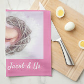 Familie zegt: "Ik hou van je" Oma personaliseert r Theedoek (Quarter Fold)