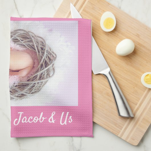 Familie zegt: "Ik hou van je" Oma personaliseert r Theedoek (Quarter Fold)