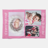 Familie zegt: "Ik hou van je" Oma personaliseert r Theedoek (Horizontaal)