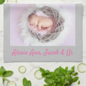 Familie zegt: "Ik hou van je" Oma personaliseren Theedoek (Gevouwen)