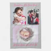 Familie zegt: "Ik hou van je" Oma personaliseren Theedoek (Verticaal)