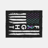 Familie Zelfmoordpreventie Bewustzijn Blauwgroen P Fleece Deken (Voorkant (Horizontaal))