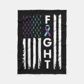 Familie Zelfmoordpreventie Bewustzijn Blauwgroen P Fleece Deken (Voorkant)