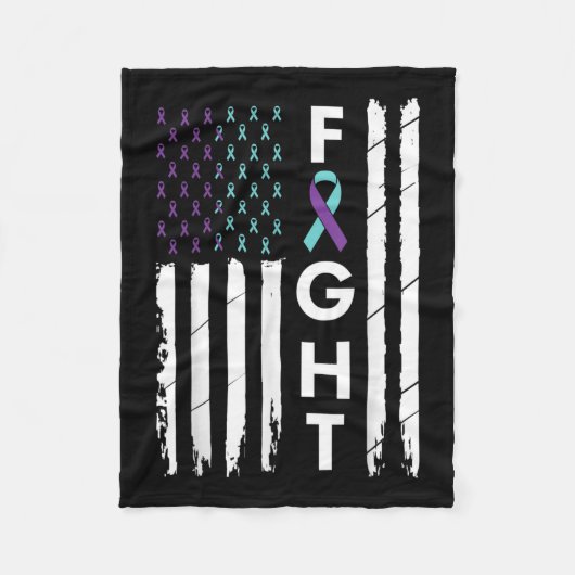 Familie Zelfmoordpreventie Bewustzijn Blauwgroen P Fleece Deken (Voorkant)