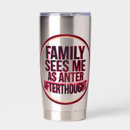 Familie Ziet Me Als Een Nagedachte Geïsoleerde Drinkbeker