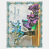 Familie Zijde en Korn Husk Flowers 2190 Fleece Deken (Voorkant)