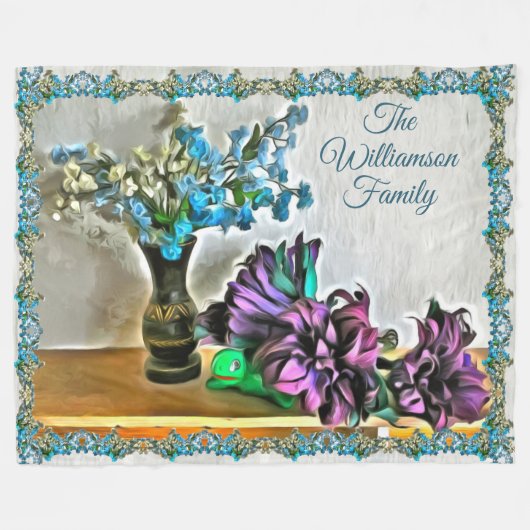 Familie Zijde en Korn Husk Flowers 2190 Fleece Deken (Voorkant (Horizontaal))