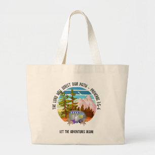 Familie Zomer Camping Christelijk Van Life Grote Tote Bag