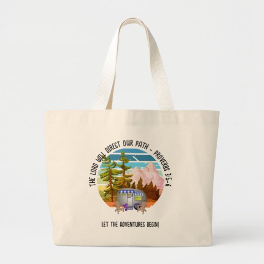Familie Zomer Camping Christelijk Van Life Grote Tote Bag (Voorkant)