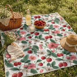 Familie Zomer Picknick Florale Bes Fleece Deken