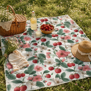 Familie Zomer Picknick Florale Bes Fleece Deken