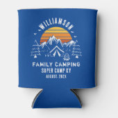 Familie Zomervakantie Camping Elke Kleur Custom Blikjeskoeler (Voorkant)