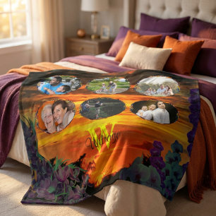 Familie Zonsondergang 2584 Fleece Deken