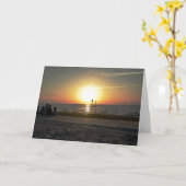 Familie zonsondergang kaart (Gele Bloem)