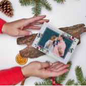 Familie Zware kerstfeestdag Zwangere fotokaart Feestdagenkaart