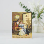 Familie Zwart Kat Witch Shadow Hoefijzer Briefkaart (Staand voorkant)