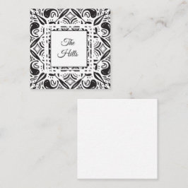 Familie Zwart-wit Calling Card Behuizing Informatiekaartje