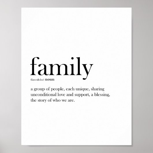 Familie zwart-wit, schandalige typografie poster (Voorkant)