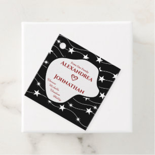 Familie Zwart Wit Script Typografie Personaliseren Bedankjes Labels