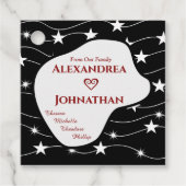 Familie Zwart Wit Script Typografie Personaliseren Bedankjes Labels (Voorkant)