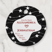 Familie Zwart Wit Script Typografie Personaliseren Bedankjes Labels (Voorkant)