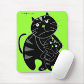Familie Zwarte Kat Mousepad Muismat (Met muis)