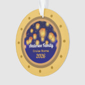 Familie Zwevende Lantaarn Cruise Vakantie Boom Ornament (voorkant)