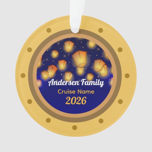 Familie Zwevende Lantaarn Cruise Vakantie Boom Ornament (voorkant)