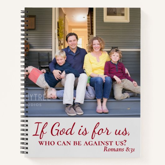 Familieaanmoediging God is voor ons Notitieboek (Voorkant)