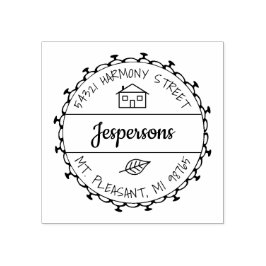 Familieadres Tiny House Rubberstempel