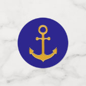 Familieanker en scheepswiel op koninklijk blauw &  confetti (Kleine voorkant)