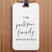 Familieavonturen | Oorspronkelijk modern minimalis Bagagelabel