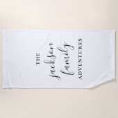 Familieavonturen | Oorspronkelijk modern minimalis Strandlaken (Voorkant)