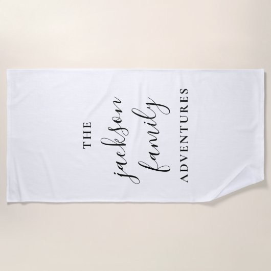 Familieavonturen | Oorspronkelijk modern minimalis Strandlaken (Voorkant)