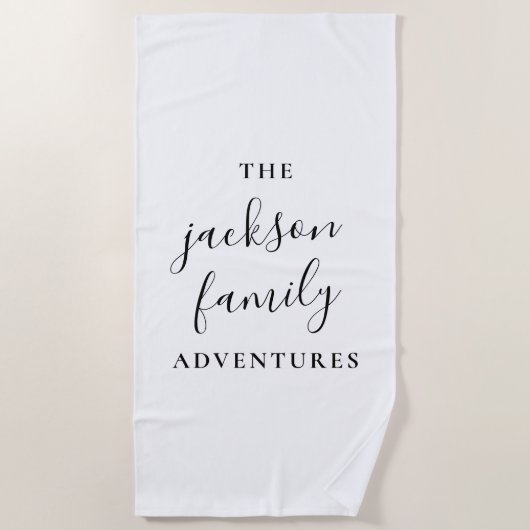 Familieavonturen | Oorspronkelijk modern minimalis Strandlaken (Voorkant)