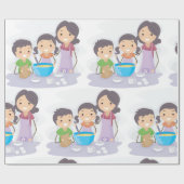 Familiebaken Cadeaupapier (Vlak)