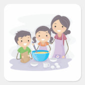 Familiebaken Vierkante Sticker (Voorkant)