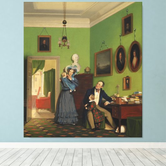 Familiebalans van Petersen door Wilhelm Ferdinand  Canvas Afdruk (Insitu (Houten vloer))