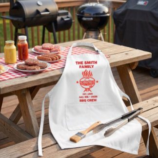 Familiebarbecue achtertuin 4 juli standaard schort