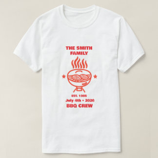 Familiebarbecue achtertuin 4 juli t-shirt