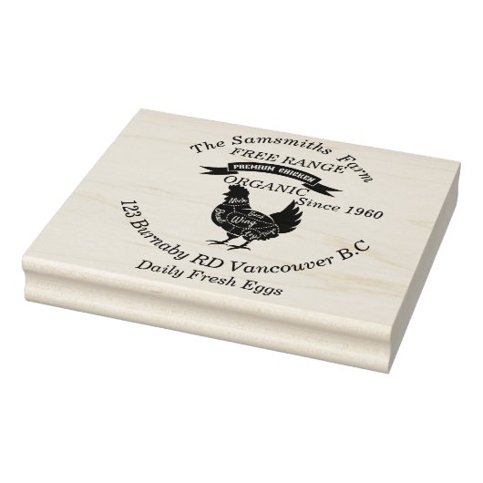Familiebedrijf Boerderij kippeneieren sinds 1960 Rubberstempel (Stempel)