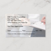 Familiebegeleiding en psychotherapie afsprakenkaartje (Voorkant)