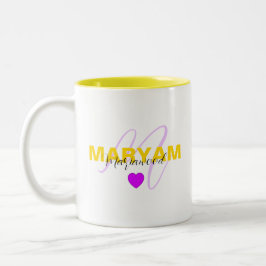 Familiebeker met naam & moderne initiaal & citaat tweekleurige koffiemok