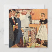 Familiebijeenkomst in een keuken uit de jaren '50  kaart (Voorkant)