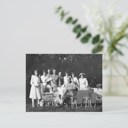 Familiebijeenkomst met tsaar Nicolas van Rusland,  Briefkaart (Staand voorkant)