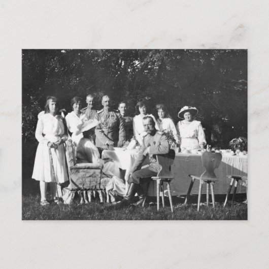 Familiebijeenkomst met tsaar Nicolas van Rusland,  Briefkaart (Voorkant)