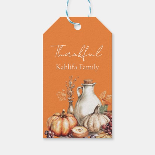 Familiebijeenkomst Thanksgiving Diner Cadeaulabel (Voorkant)
