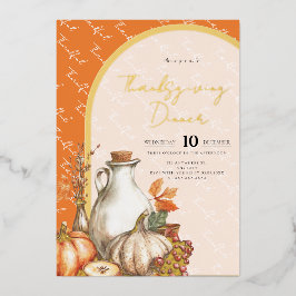 Familiebijeenkomst Thanksgiving Diner Folie Uitnodiging