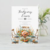 Familiebijeenkomst Thanksgiving Diner Kaart (Staand voorkant)